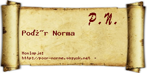 Poór Norma névjegykártya
